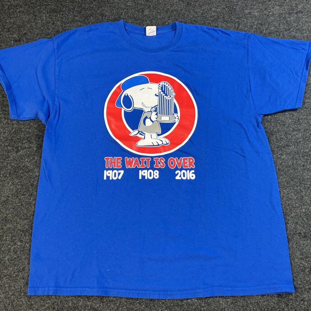 Chicago Cubs 2016 World Series Champions Shirt XL Snoopy Peanuts MLB Baseball